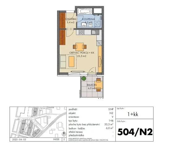 Prodej bytu 1+kk, Praha - Hlubočepy, Baarové, 33 m2
