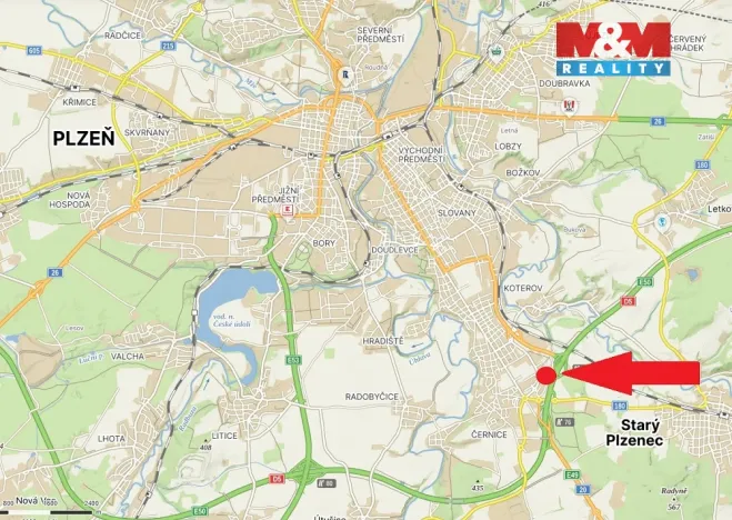 Pronájem komerčního pozemku, Plzeň - Černice, 1500 m2