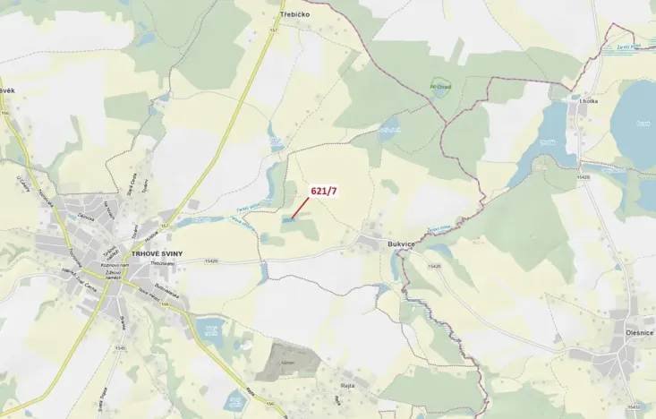 Dražba lesa, Trhové Sviny, 3603 m2