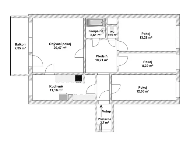 Prodej bytu 4+1, Praha - Troja, Mazurská, 92 m2
