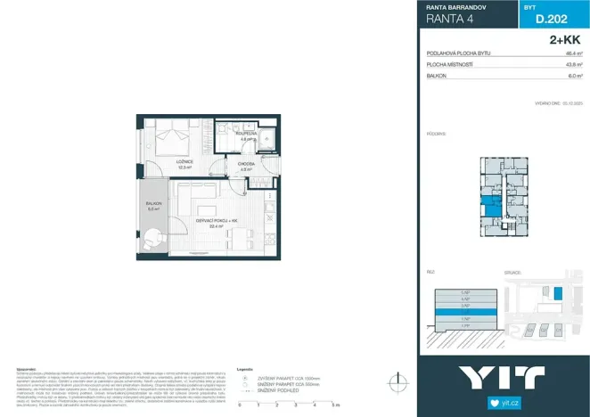 Prodej bytu 2+kk, Praha - Hlubočepy, Wassermannova, 44 m2