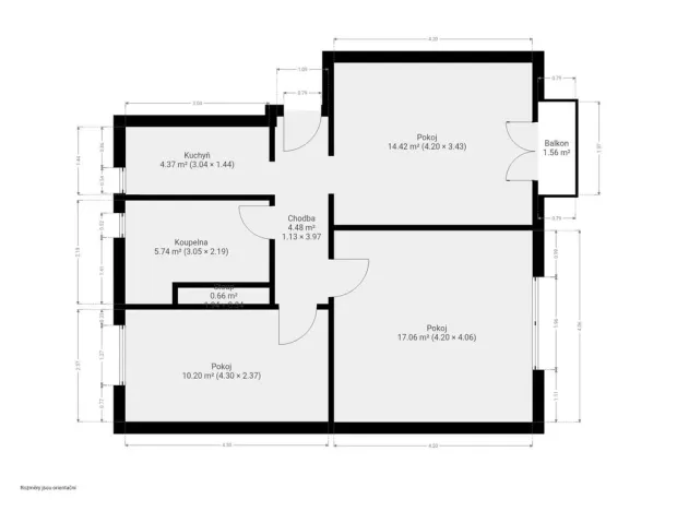 Pronájem bytu 3+kk, Pardubice - Zelené Předměstí, Svobody, 55 m2