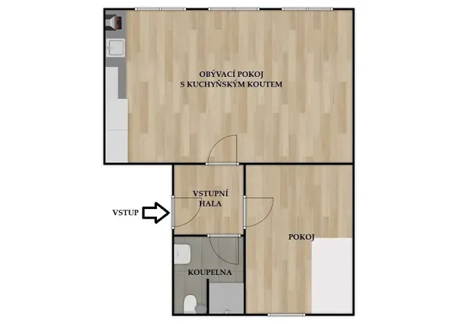 Pronájem bytu 2+kk, Rostěnice-Zvonovice, 52 m2