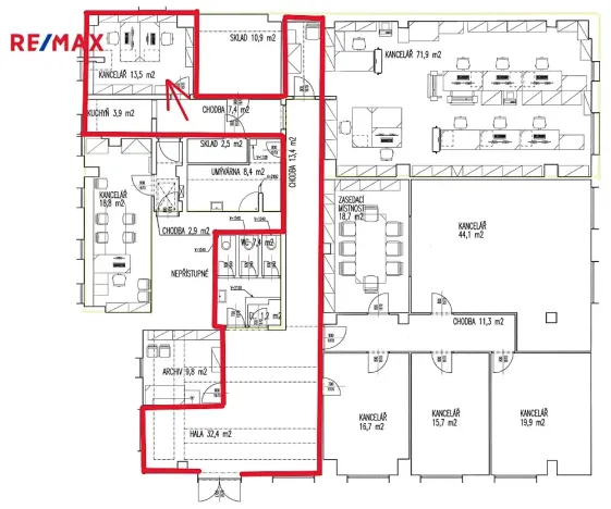 Pronájem kanceláře, Praha - Kobylisy, Horňátecká, 14 m2