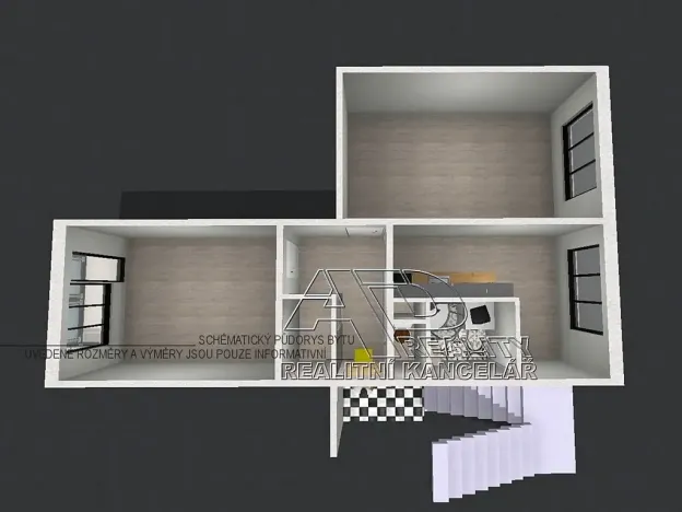 Pronájem atypického bytu, České Budějovice, Branišovská, 61 m2