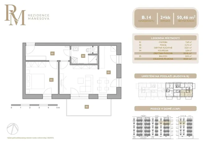 Prodej bytu 2+kk, Lipník nad Bečvou, Mánesova, 50 m2