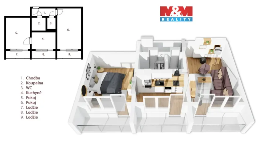 Pronájem bytu 2+1, Mladá Boleslav - Mladá Boleslav II, U stadionu, 54 m2