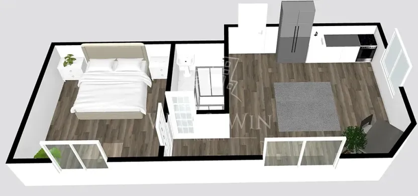 Pronájem bytu 2+kk, Unhošť, Karlovarská, 40 m2