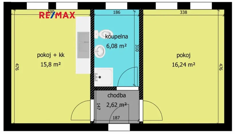 Pronájem bytu 2+kk, Chlumec nad Cidlinou, Rooseveltova, 41 m2