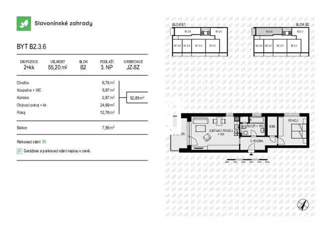 Prodej bytu 2+kk, Olomouc, Loudova, 55 m2