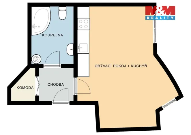 Prodej bytu 1+kk, Pasohlávky, 42 m2