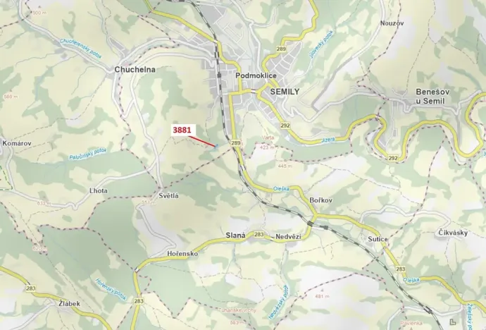 Dražba lesa, Semily, 1939 m2