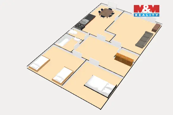 Pronájem bytu 3+1, Praha - Stodůlky, Kálikova, 70 m2