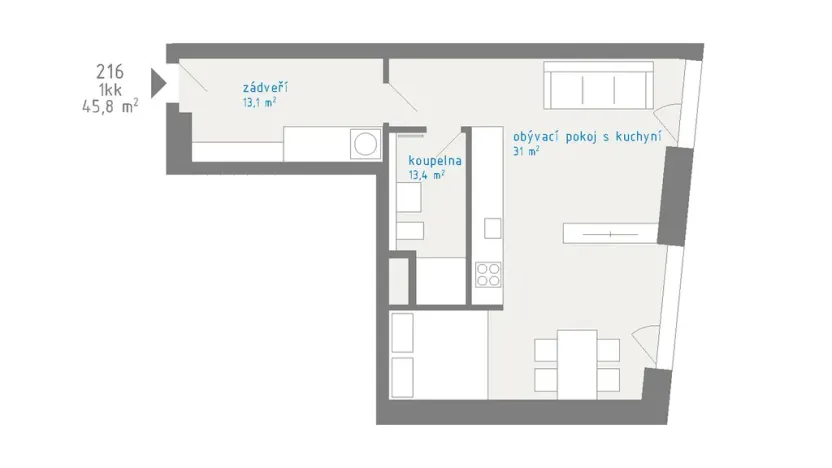 Prodej bytu 1+kk, Hradec Králové - Kukleny, Pražská třída, 46 m2