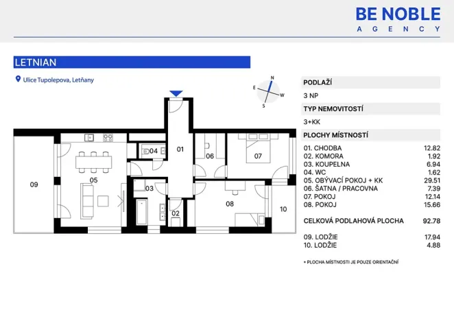 Prodej bytu 4+kk, Praha, Tupolevova, 93 m2