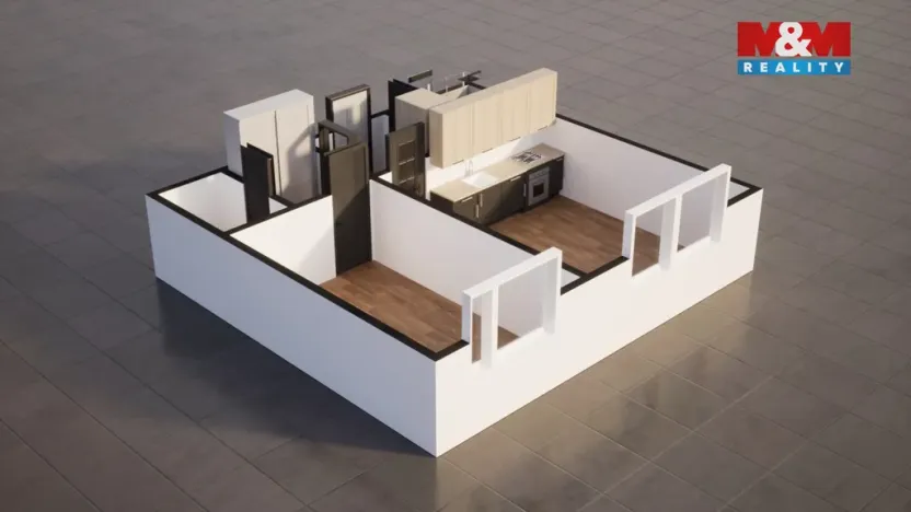 Pronájem bytu 2+kk, Liberec - Liberec VI-Rochlice, Dobiášova, 42 m2