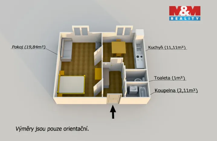 Pronájem bytu 1+1, Plzeň, Manětínská, 39 m2
