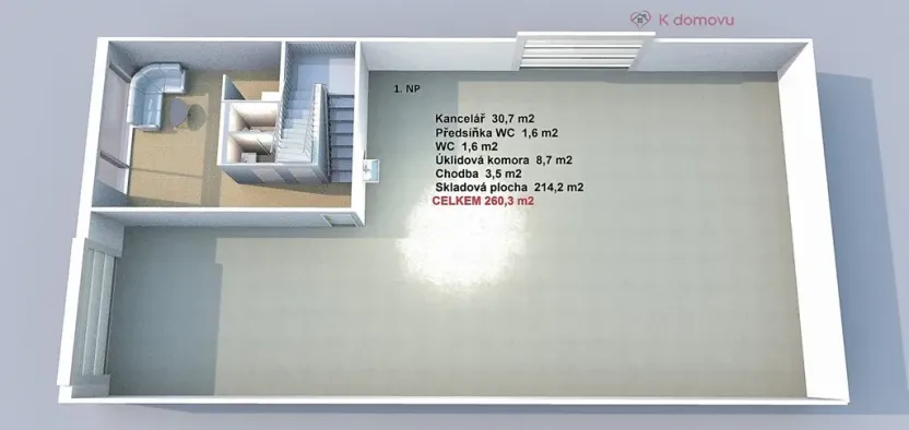 Pronájem skladu, Modřice, Tyršova, 204 m2