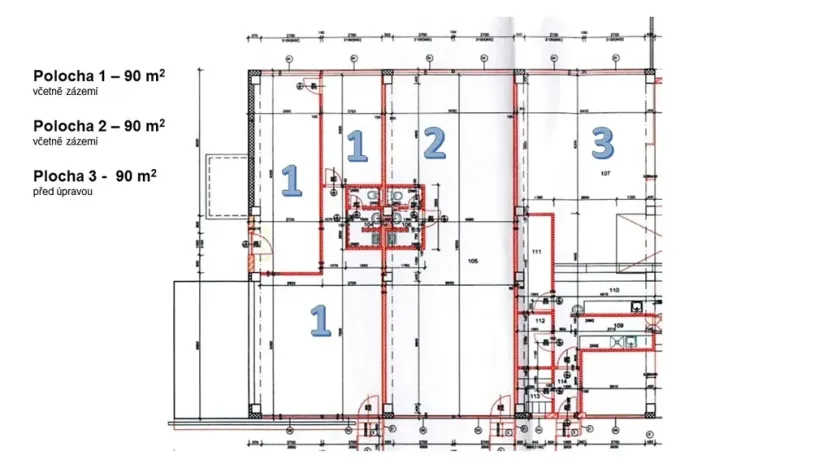 Pronájem kanceláře, Litvínov, 90 m2