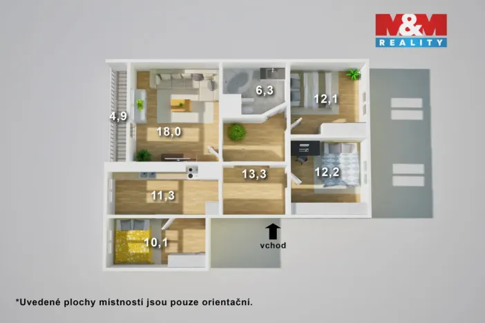 Prodej bytu 4+1, Ústí nad Labem - Krásné Březno, Anežky České, 89 m2