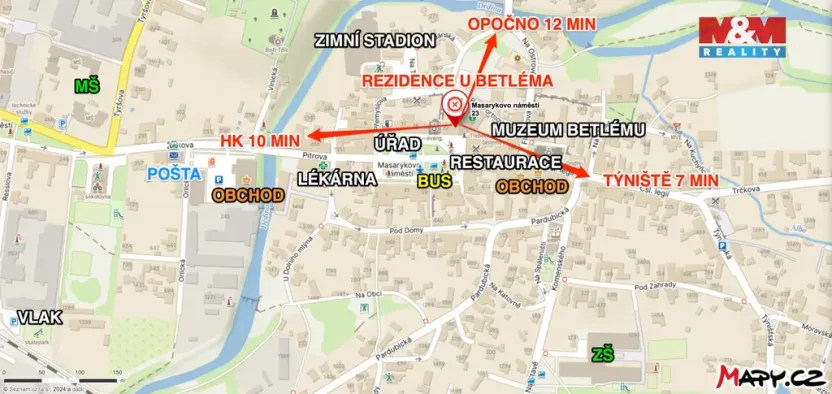 Pronájem bytu 1+kk, Třebechovice pod Orebem, Masarykovo náměstí, 37 m2