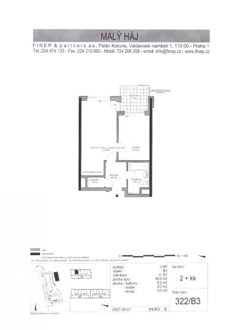 Prodej bytu 2+kk, Praha - Dolní Měcholupy, Kryšpínova, 46 m2