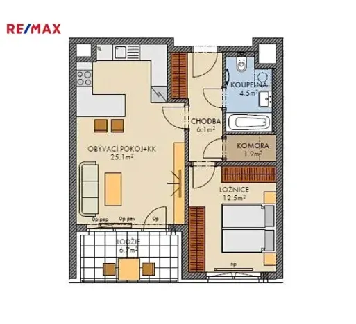 Pronájem bytu 2+kk, Praha - Ruzyně, Stočesova, 52 m2