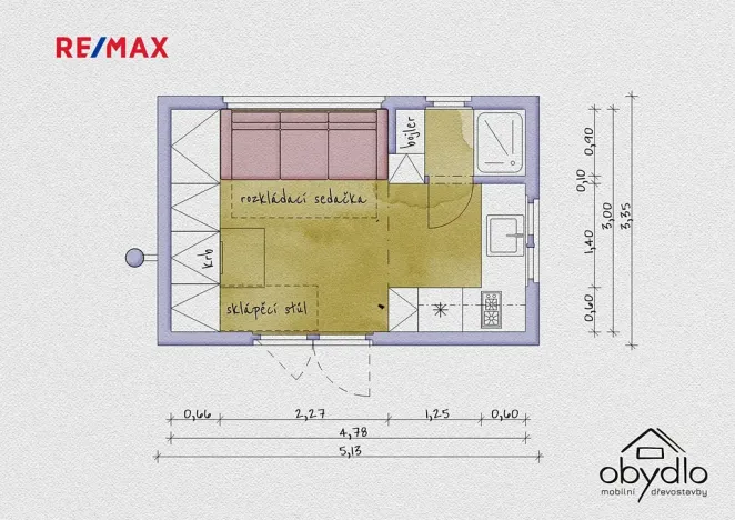 Pronájem mobilheimu, Písek, U Vodárny, 20 m2
