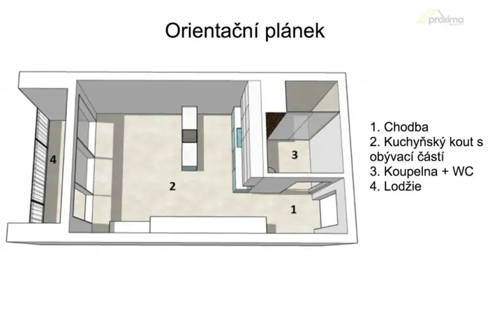 Pronájem bytu 1+kk, České Budějovice - České Budějovice 2, Fr. Ondříčka, 29 m2