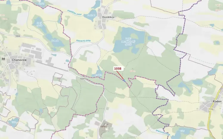 Dražba lesa, Hradiště, 1028 m2