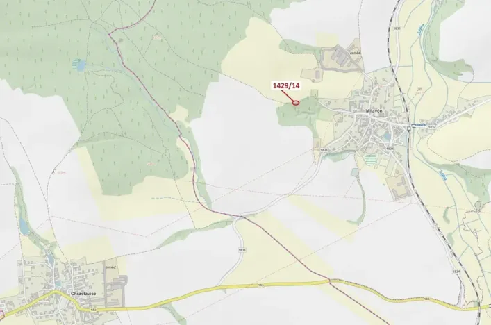 Dražba pozemku, Milavče, 80 m2