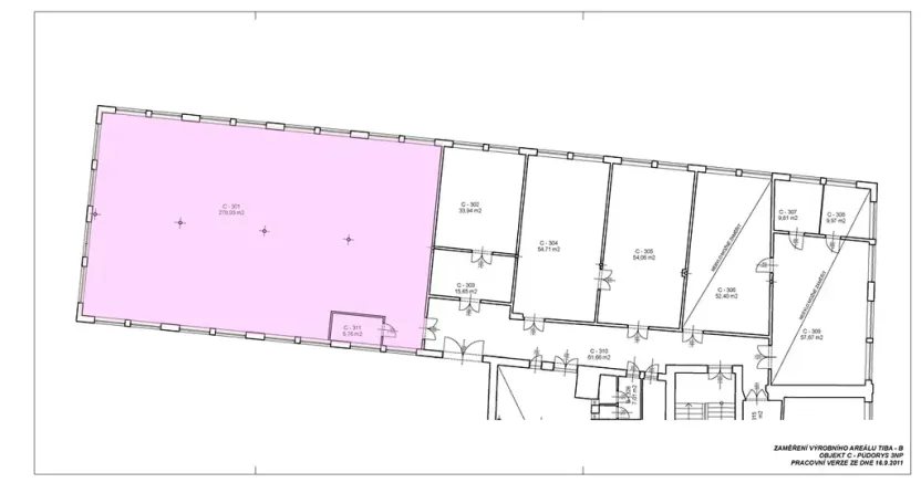 Pronájem výrobních prostor, Třebíč, V. Nezvala, 268 m2