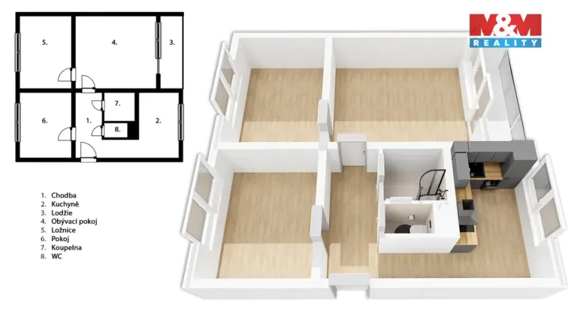 Prodej bytu 3+1, Varnsdorf, Západní, 69 m2
