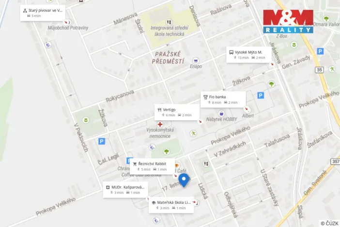 Prodej bytu 1+1, Vysoké Mýto - Litomyšlské Předměstí, 17. listopadu, 38 m2