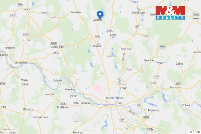 Prodej pozemku pro bydlení, Havlíčkův Brod - Zbožice, 1277 m2