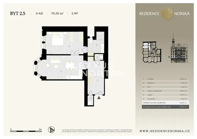 Prodej bytu 2+kk, Praha - Vršovice, Norská, 70 m2