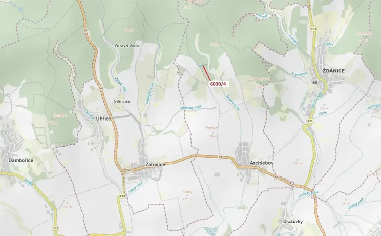 Dražba lesa, Archlebov, 2108 m2