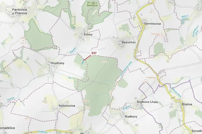 Dražba lesa, Hradčany-Kobeřice, 5963 m2