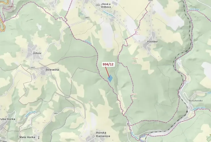 Dražba lesa, Jílové u Držkova, 10166 m2