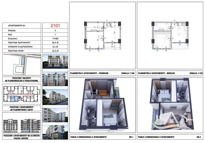 Prodej bytu 2+kk, Golem, Albánie, 42 m2
