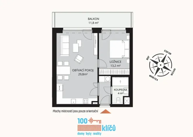 Pronájem bytu 2+kk, Kladno, Ke křížku, 54 m2