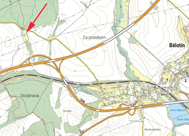 Prodej louky, Bělotín, 1706 m2