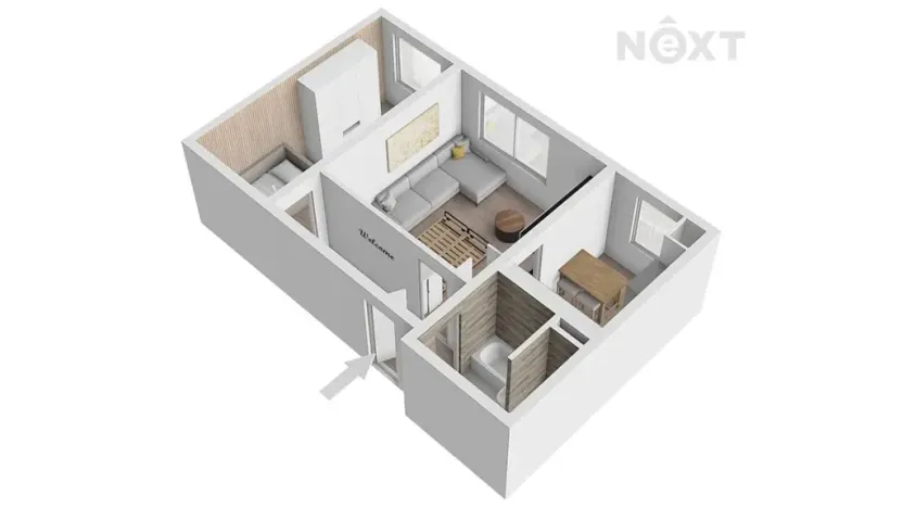 Prodej bytu 2+1, Hodonín, Očovská, 43 m2