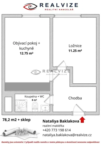 Pronájem bytu 2+kk, České Budějovice, Puklicova, 32 m2