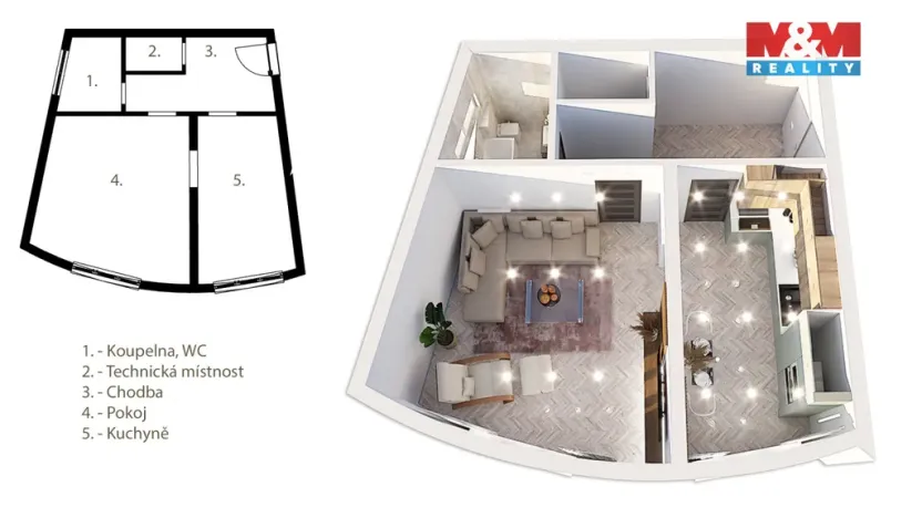 Prodej bytu 1+1, Ostrava - Moravská Ostrava, Nádražní, 52 m2