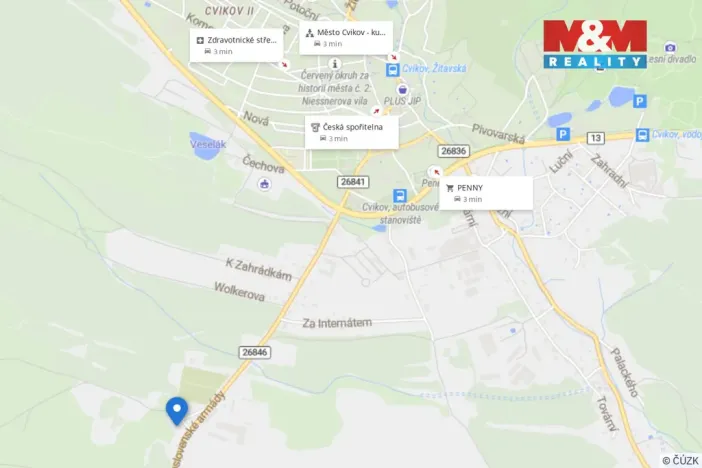 Pronájem bytu 1+1, Cvikov - Cvikov I, Československé armády, 43 m2