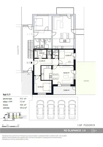 Prodej bytu 3+kk, Šlapanice, 78 m2