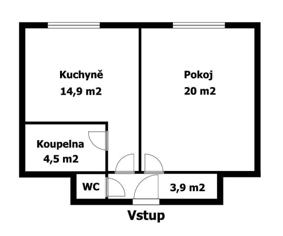 Pronájem bytu 1+1, Plzeň - Doubravka, Masarykova, 44 m2