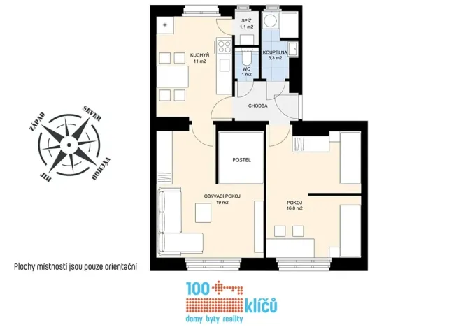 Prodej bytu 2+1, Praha - Motol, Podhorská, 56 m2