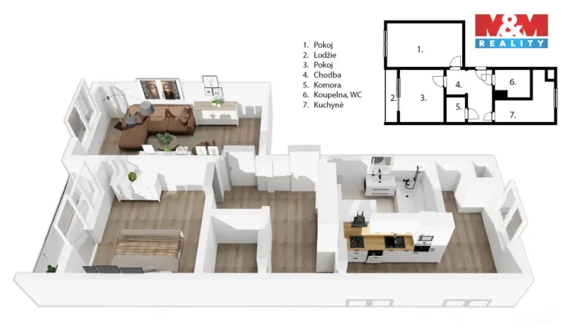 Prodej bytu 2+1, Žulová, Na Rybníčku, 52 m2
